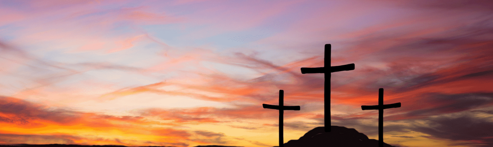 Three crosses on a hill