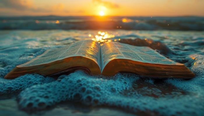 Bible on the shore